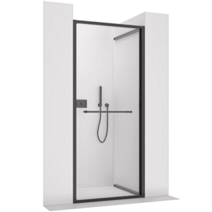 CERANO Sprchové posuvné dveře Versaro L/P 6 mm černá matná, transparentní sklo 100x195 zasouvací CER-8050BD80330 obraz