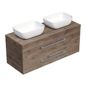 Koupelnová skříňka s krycí deskou SAT Cube Way 120x53x46 cm dub Wellington mat CUBE461203DW45 CUBE461203DW45 obraz