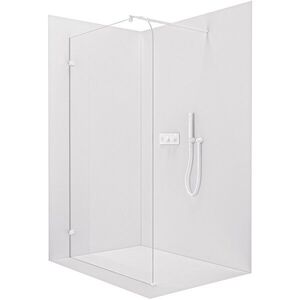 CERANO Sprchová zástěna Walk-in Orbis Round L/P 8 mm kulatá vzpěra bílá matná, transparentní sklo 160x200 CER-978772 obraz