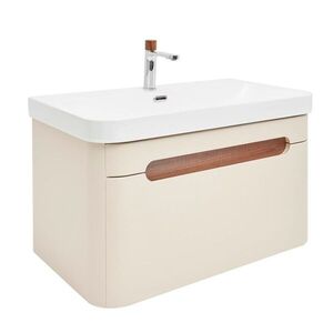 Koupelnová skříňka s umyvadlem a baterií SAT Fusion 77, 5x43x45 cm pískově béžová mat SATFUSION80BEUBA SATFUSION80BEUBA obraz