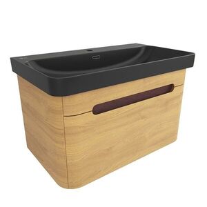 Koupelnová skříňka s umyvadlem SAT Fusion 77, 5x43x45 cm dub medový mat SATFUSION80DMBKM SATFUSION80DMBKM obraz