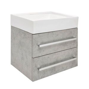 Koupelnová skříňka s umyvadlem SAT Cube Way 60x53x46 cm beton mat CUBE46602BESATCW CUBE46602BESATCW obraz