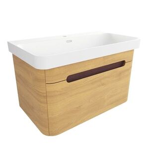 Koupelnová skříňka s umyvadlem SAT Fusion 77, 5x43x45 cm dub medový mat SATFUSION80DMMW SATFUSION80DMMW obraz