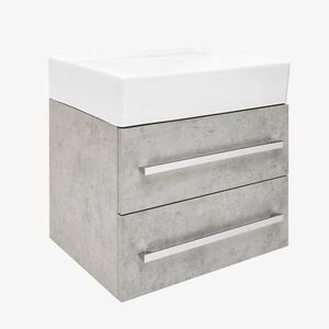 Koupelnová skříňka s umyvadlem SAT Cube Way 60x53x46 cm beton mat CUBE46602BESATCWL CUBE46602BESATCWL obraz
