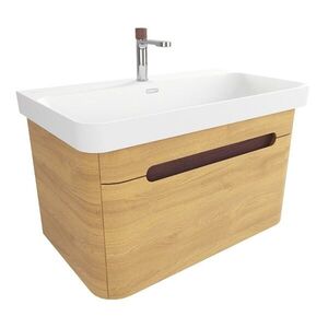 Koupelnová skříňka s umyvadlem SAT Fusion 77, 5x43x45 cm dub medový mat SATFUSION80DMMWBA SATFUSION80DMMWBA obraz