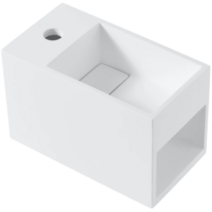 CERANO Umývátko z litého mramoru Zeno, závěsné levé bílá matná 33x18 CER-417206L2 obraz