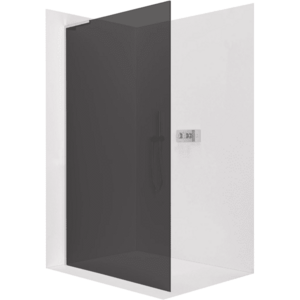 CERANO Sprchová zástěna Walk-in Onyx L-levá vzpěra 8 mm chrom, grafitové sklo 110x200 CER-8050BD841 obraz