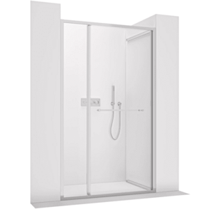 CERANO Sprchové posuvné dveře Versaro L/P 6 mm chrom, transparentní sklo 110x195 zasouvací CER-8050BD80339 obraz