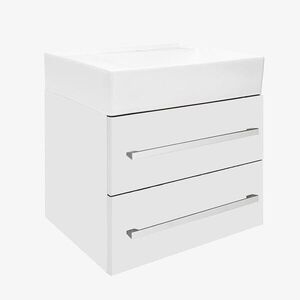 Koupelnová skříňka s umyvadlem SAT Cube Way 60x53x46 cm bílá lesk CUBE46602BISATCWL CUBE46602BISATCWL obraz