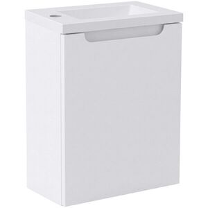 CERANO Umyvadlová skříňka pro WC Sora bílá matná + umyvadlo z lit. mramoru bílá matná 40x57, 5x22 CER-999982 obraz
