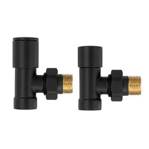 CERANO Připojovací sada radiátorových ventilů ruční rohová 1/2"/1/2"- černá matná CER-K15-S obraz