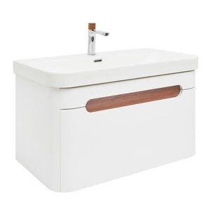 Koupelnová skříňka s umyvadlem a baterií SAT Fusion 77, 5x43x45 cm bílá matná mat SATFUSION80WMWBA SATFUSION80WMWBA obraz