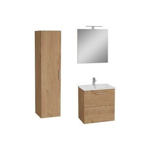 Koupelnová sestava s umyvadlem 60 cm včetně umyvadlové baterie, vtoku a sifonu VitrA Mia zlatý dub KSETMIA60D KSETMIA60D obraz