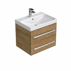 Koupelnová skříňka s umyvadlem SAT Cube Way 60x53x46 cm dub hickory mat CUBE46602DHBRE CUBE46602DHBRE obraz