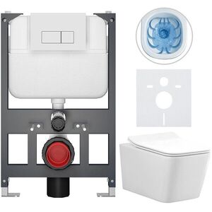 CERANO Kompletní WC set Basic/Forte bílá lesklá WC tlačítko Modulo/Bílá závěsné nízký modul předstěnová instalace 51x36 CER-8050BD86139 obraz