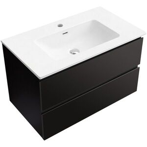 CERANO Koupelnová skříňka Carole černá matná + keramické umyvadlo Novo bílá lesklá 81x49, 5x46, 5 CER-979869 obraz
