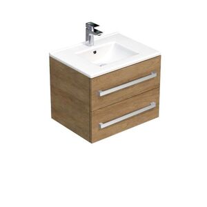 Koupelnová skříňka s umyvadlem SAT Cube Way 60x53x46 cm dub Hickory CUBE46602DHMOD CUBE46602DHMOD obraz
