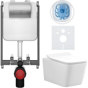 CERANO Kompletní WC set Basic/Forte bílá lesklá WC tlačítko Modulo/Stříbrná pro zazdění 51x36 CER-8050BD86146 obraz