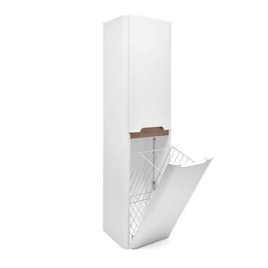 Koupelnová skříňka vysoká s košem na prádlo SAT Fusion 40x149x33 cm bílá mat SATFUSIONV40WK SATFUSIONV40WK obraz