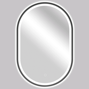 CERANO Koupelnové LED zrcadlo Salvo, kovový rám černá matná 40x60 CER-NT8144C-40X60 obraz