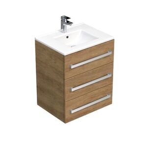 Koupelnová skříňka s umyvadlem SAT Cube Way 60x76, 5x46 cm dub Hickory CUBE46603DHMOD CUBE46603DHMOD obraz