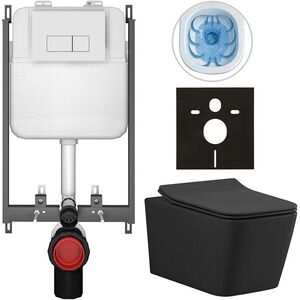 CERANO Kompletní WC set Basic/Forte černá matná WC tlačítko Modulo/Bílá pro zazdění 51x36 CER-8050BD86406 obraz