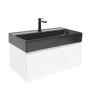 Koupelnová skříňka s umyvadlem SAT B-WAY 79x30x45 cm bílá lesk BWAY80WU2BB BWAY80WU2BB obraz