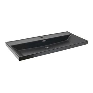 Nábytkové umyvadlo SAT B-Way 101x46, 5 cm černá matná, otvor pro baterii uprostřed SATBW10046BKM SATBW10046BKM obraz