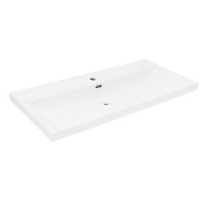 Nábytkové umyvadlo SAT B-Way 101x46, 5 cm bílá matná, otvor pro baterii uprostřed SATBW10046WM SATBW10046WM obraz