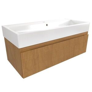 Koupelnová skříňka s umyvadlem SAT Evolution 98x30x44, 5 cm dub medový mat SATEVO100DMU2 SATEVO100DMU2 obraz
