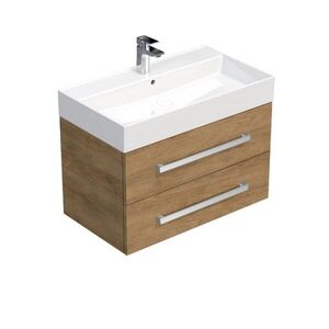 Koupelnová skříňka s umyvadlem SAT Cube Way 80x47, 5x46 cm dub Hickory CUBE46802DHSAT CUBE46802DHSAT obraz