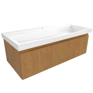 Koupelnová skříňka s umyvadlem SAT Evolution 98x30x44, 5 cm dub medový mat SATEVO100DMU4 SATEVO100DMU4 obraz