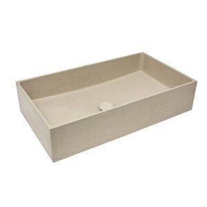 Umyvadlo na desku SAT Cemento 64x37 cm písková mat bez otvoru pro baterii, bez přepadu CEM6437P CEM6437P obraz