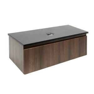 Koupelnová skříňka s deskou z umělého kamene SAT Evolution 98x30x44, 8 cm ořech mat SATEVO100NATK SATEVO100NATK obraz
