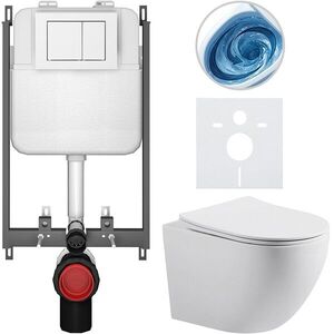 CERANO Kompletní WC set Basic/Cesso bílá matná WC tlačítko Maxio/Bílá pro zazdění 49x36 CER-8050BD86166 obraz