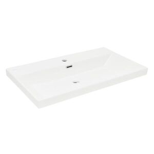 Nábytkové umyvadlo SAT B-Way 81x46, 5 cm bílá matná s otvorem pro baterii uprostřed SATBW8046WM SATBW8046WM obraz