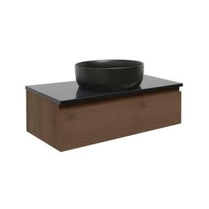 Koupelnová skříňka s technickým kamenem SAT B-Way 99x30x45 cm ořech mat BWAY100NUTTK BWAY100NUTTK obraz