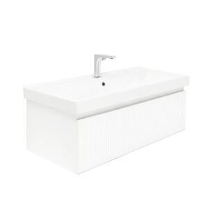 Koupelnová skříňka s baterií a umyvadlem SAT Evolution 1 98x30x44, 8 cm bílá mat SATEVO100WMU1B SATEVO100WMU1B obraz