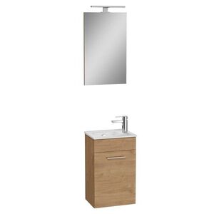 Koupelnová sestava s umyvadlem zrcadlem a osvětlením VitrA Mia 39x61x28 cm zlatý dub MIASET40D MIASET40D obraz