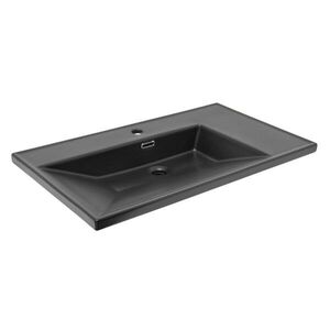 Nábytkové umyvadlo SAT B-Way 81x46 cm černá matná otvor pro baterii uprostřed SATBWA8046BKM SATBWA8046BKM obraz