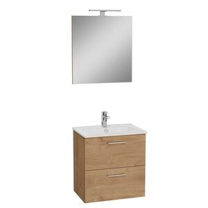 Koupelnová sestava s umyvadlem zrcadlem a osvětlením VitrA Mia 59x61x39, 5 cm zlatý dub MIASET60D MIASET60D obraz