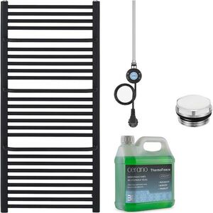 CERANO Koupelnový elektrický radiátorový set Antonio WIFI 600W černá matná 1180x550 mm CER-978822 obraz