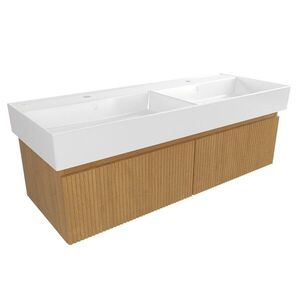 Koupelnová skříňka s umyvadlem SAT Evolution 118x30x44, 5 cm dub medový mat SATEVO120DMU2 SATEVO120DMU2 obraz