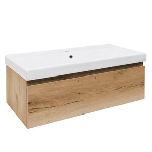 Koupelnová skříňka s umyvadlem SAT B-WAY 99x30x45 cm dub mat BWAY100OAKU1 BWAY100OAKU1 obraz