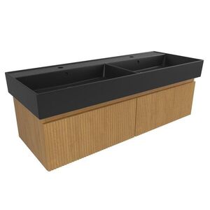 Koupelnová skříňka s umyvadlem SAT Evolution 118x30x44, 5 cm dub medový mat SATEVO120DMU2B SATEVO120DMU2B obraz