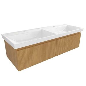 Koupelnová skříňka s umyvadlem SAT Evolution 118x30x44, 5 cm dub medový mat SATEVO120DMU4 SATEVO120DMU4 obraz