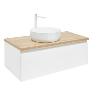Koupelnová skříňka s krycí deskou SAT B-WAY 99x30x45 cm bílá lesk BWAY100WDOAKU2B BWAY100WDOAKU2B obraz