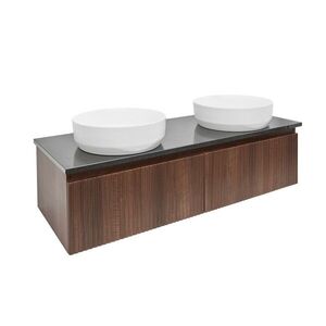 Koupelnová skříňka s deskou z umělého kamene SAT Evolution 118x30x44, 8 cm ořech mat SATEVO120NATK SATEVO120NATK obraz