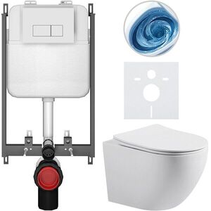 CERANO Kompletní WC set Basic/Cesso bílá matná WC tlačítko Modulo/Bílá pro zazdění 49x36 CER-8050BD86181 obraz