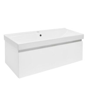 Koupelnová skříňka s umyvadlem SAT B-WAY 99x30x45 cm bílá lesk BWAY100WU1 BWAY100WU1 obraz